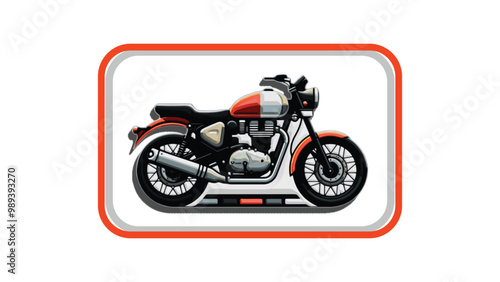 Adobe Illustrator Artwork of a 3d cruiser motorcycle of orange color