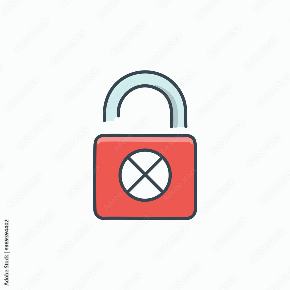 A lock that cannot be opened icon vector art illustration design. Icon concept design. A lock that cannot be opened icon vector art illustration design. Icon concept design.