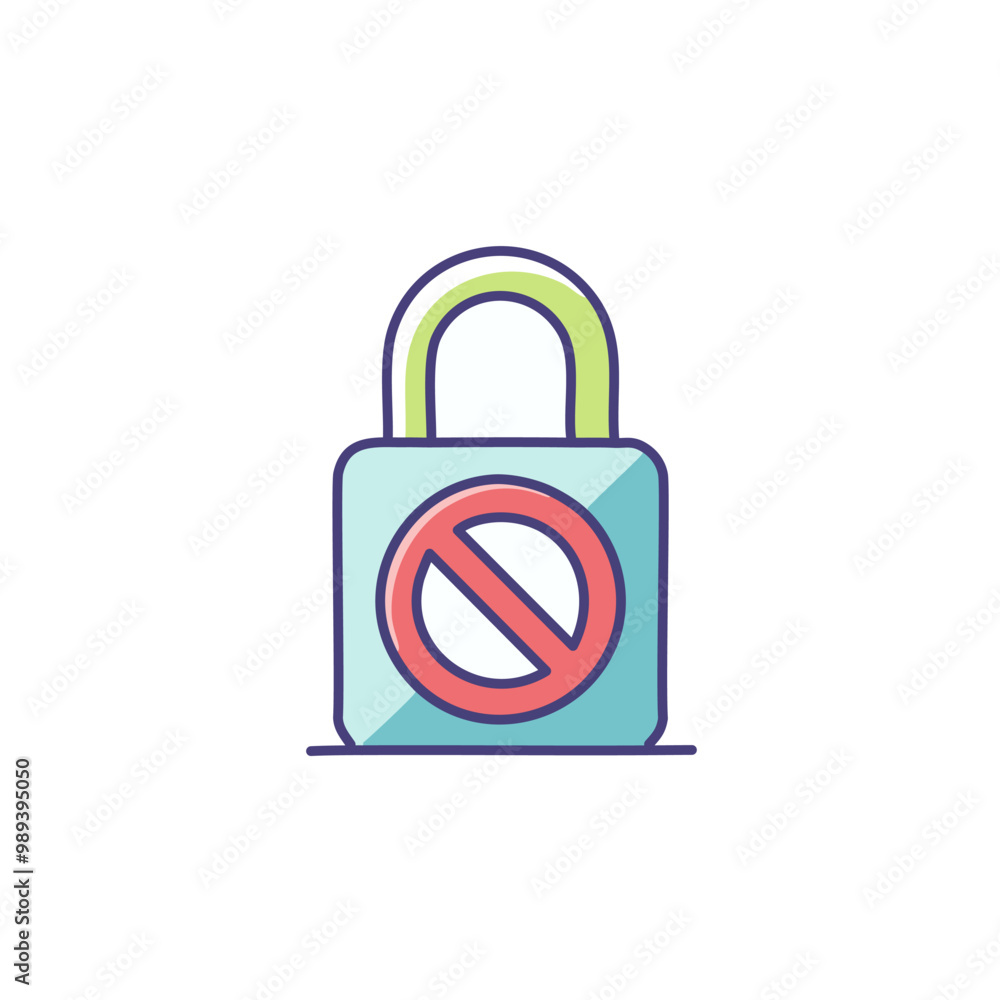 A lock that cannot be opened icon vector art illustration design. Icon concept design. A lock that cannot be opened icon vector art illustration design. Icon concept design.