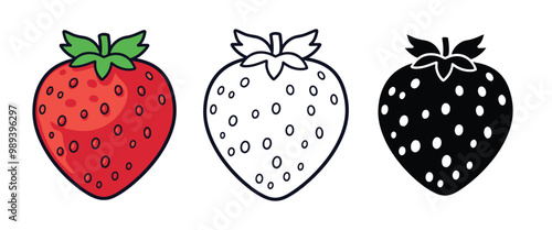 vector of silhouette, illustration and silhouette of  strawberry