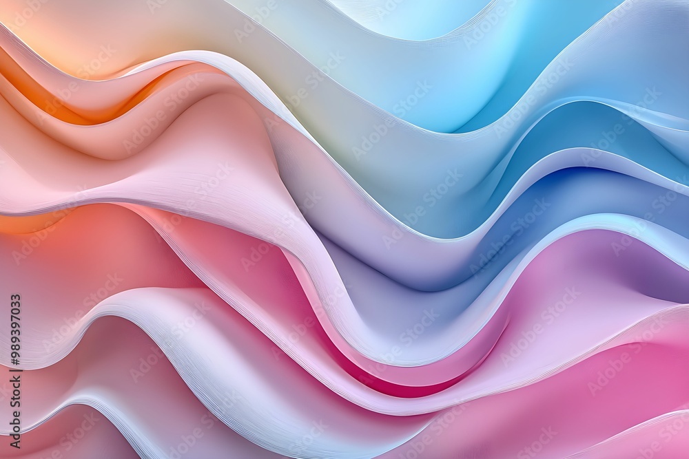 Colorful wavy fabric pattern with soft gradients and textures Colorful wavy fabric pattern with soft gradients and textures