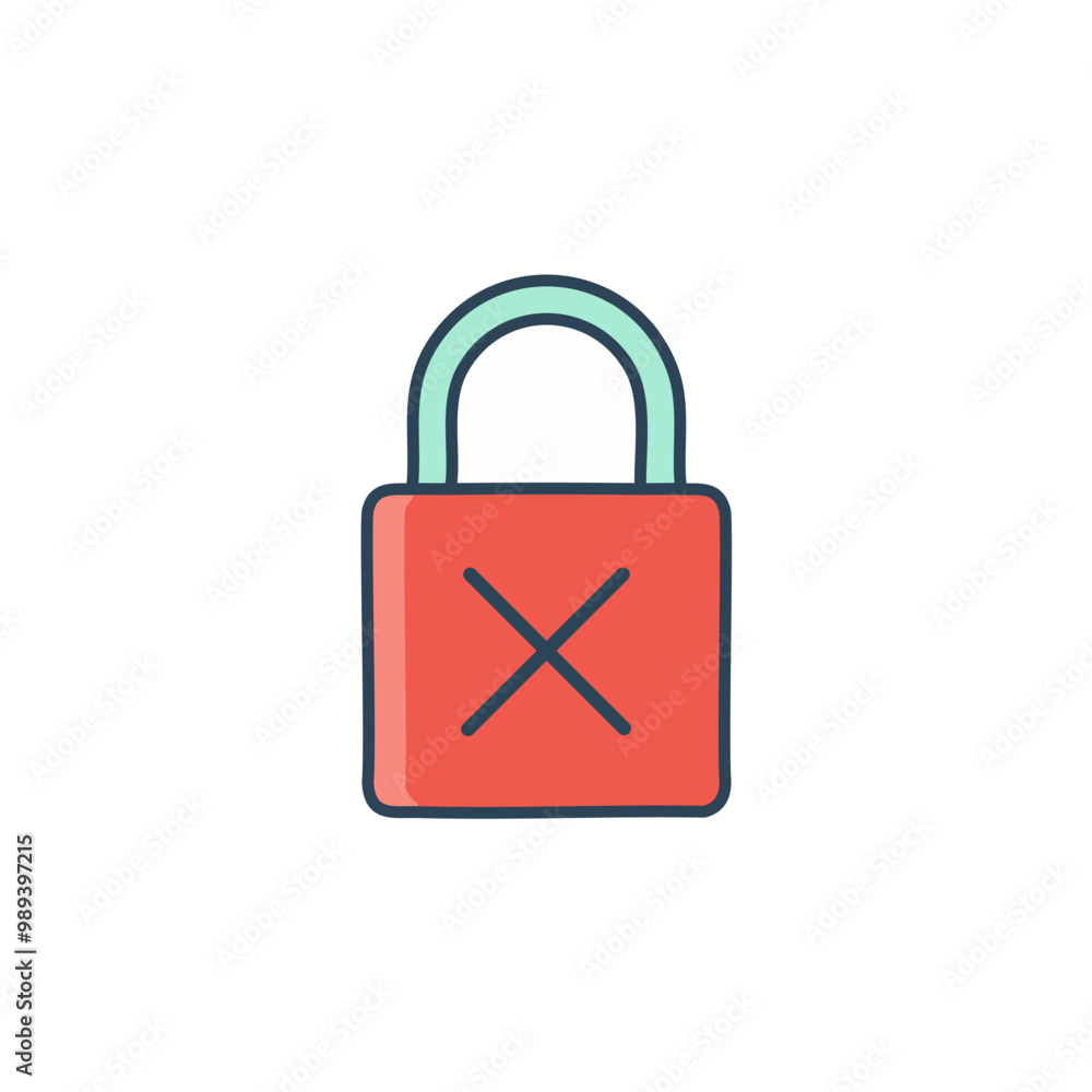 A lock that cannot be opened icon vector art illustration design. Icon concept design. A lock that cannot be opened icon vector art illustration design. Icon concept design.