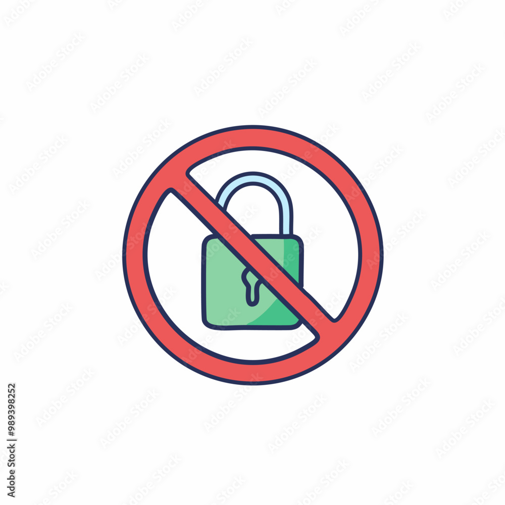 A lock that cannot be opened icon vector art illustration design. Icon concept design. A lock that cannot be opened icon vector art illustration design. Icon concept design.