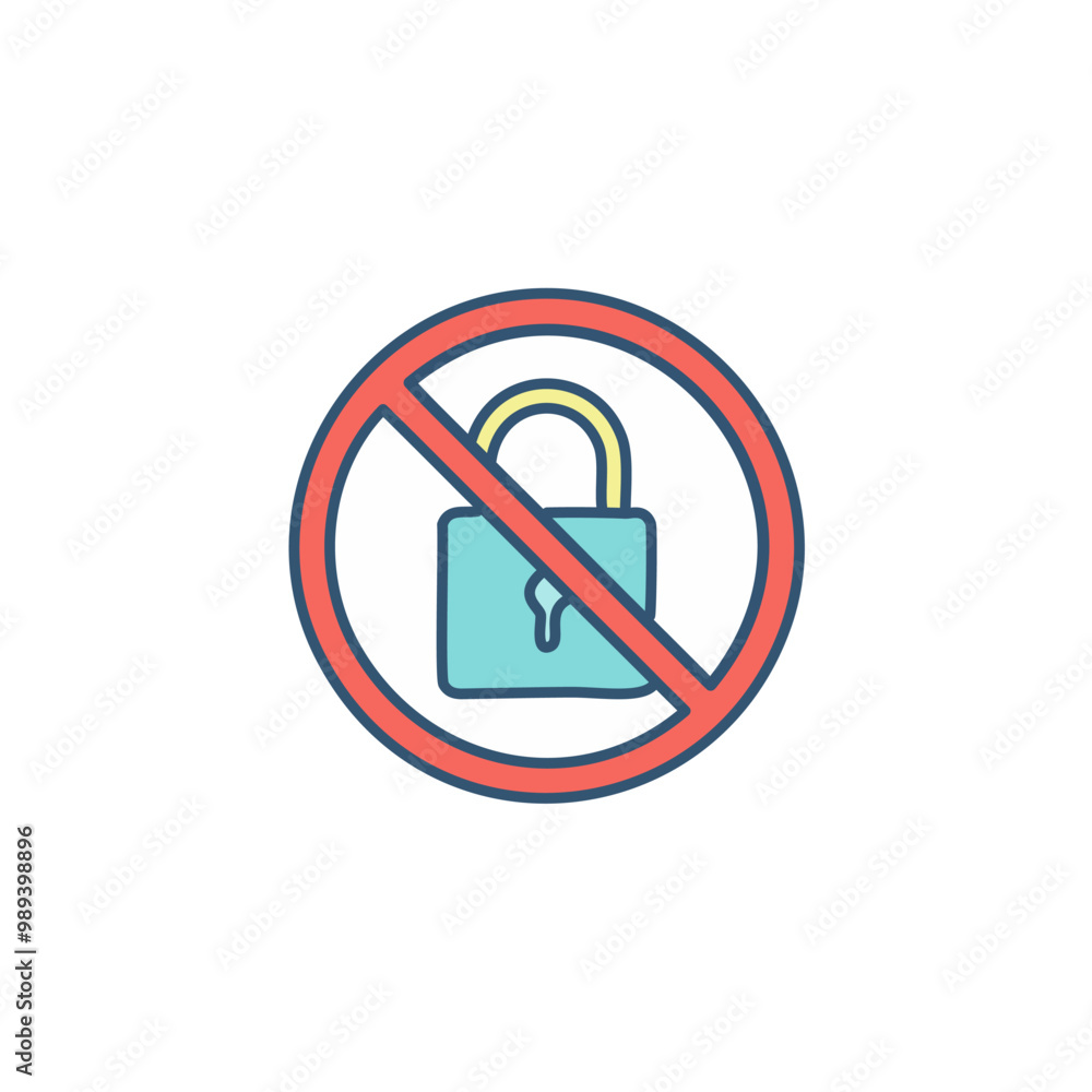 A lock that cannot be opened icon vector art illustration design. Icon concept design. A lock that cannot be opened icon vector art illustration design. Icon concept design.