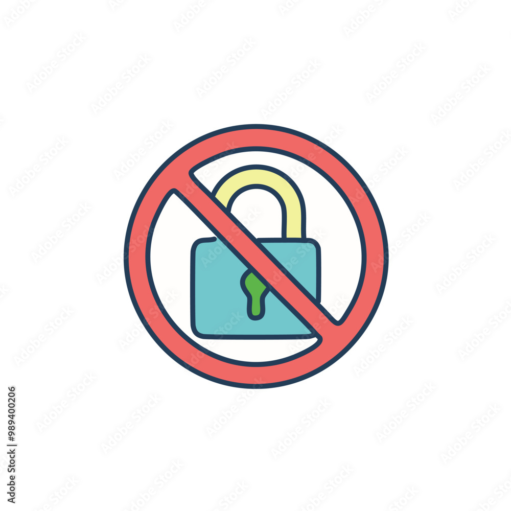 A lock that cannot be opened icon vector art illustration design. Icon concept design. A lock that cannot be opened icon vector art illustration design. Icon concept design.