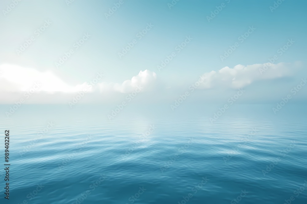 Fototapeta premium Tranquil Ocean Background in Soft Blue Tones