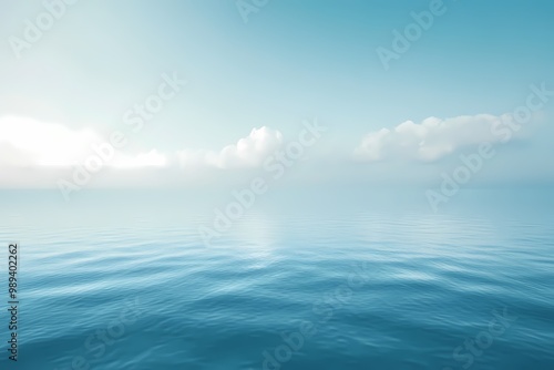 Tranquil Ocean Background in Soft Blue Tones