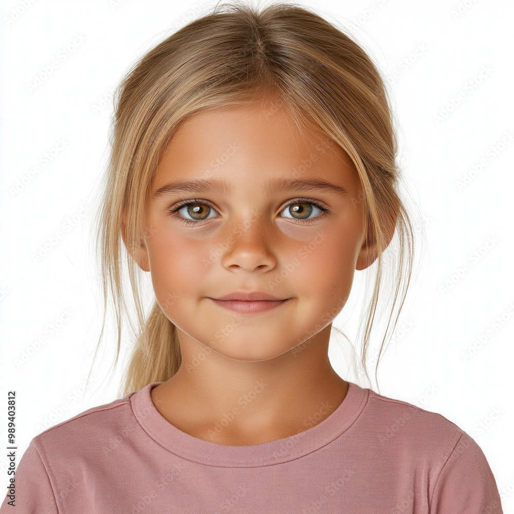 Fototapeta premium 5 Year Old Girl Isolated