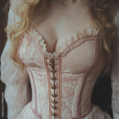 A Woman Wearing Vintage Cor...