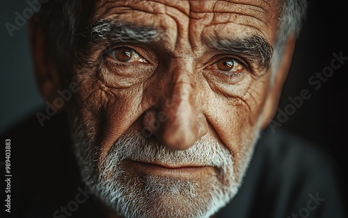 Wisdom in Wrinkles: Portrait of an Elderly Man Reflecting on Life Experiences