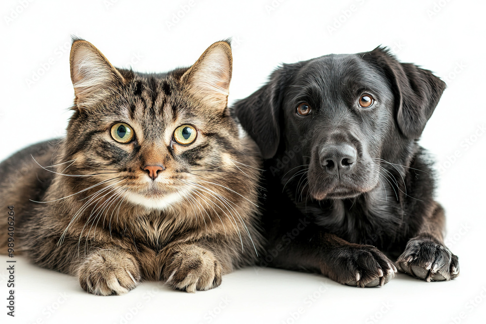 Cat And Dog On White Background Cat And Dog On White Background