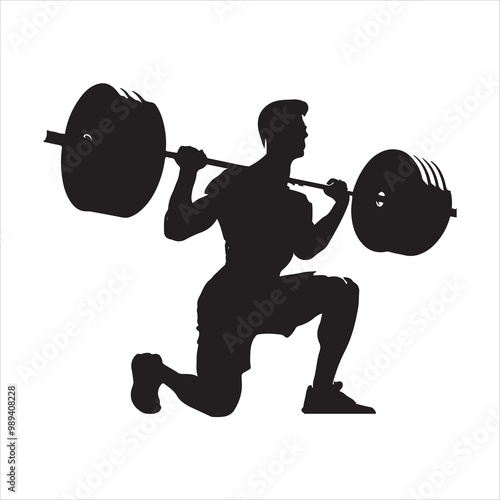 weightlifting silhouette on white background
