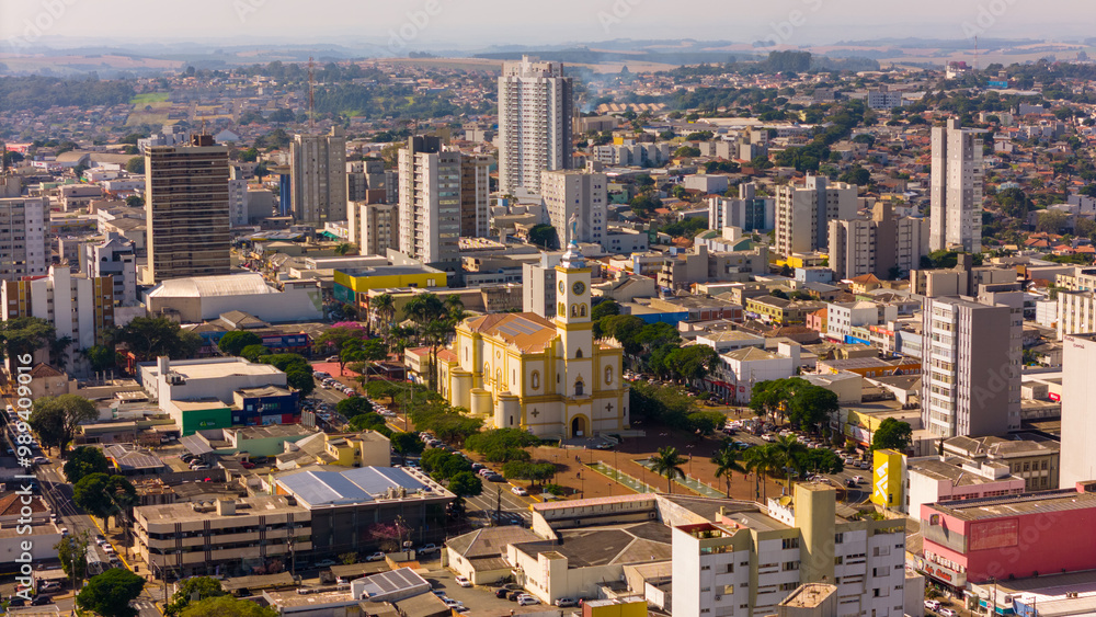 Naklejka premium Vista Aérea da Cidade de Apucarana, Parana, Brasil