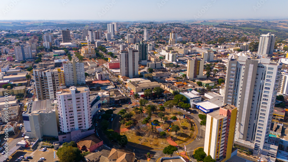 Naklejka premium Vista Aérea da Cidade de Apucarana, Parana, Brasil
