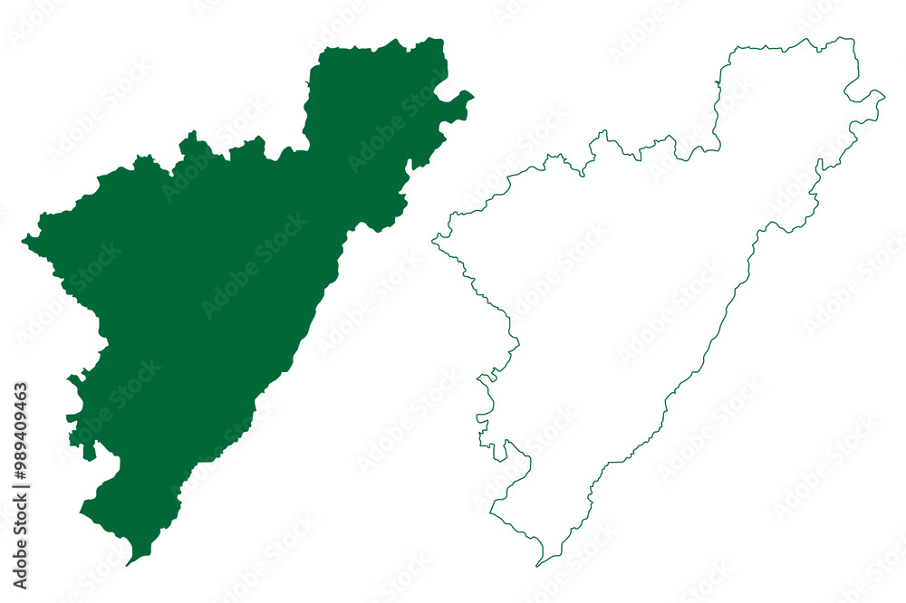 Pali district (Rajasthan State, Republic of India) map vector illustration, scribble sketch Pali map Pali district (Rajasthan State, Republic of India) map vector illustration, scribble sketch Pali map