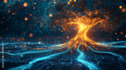 Tree of Light and Connectivity in a Digital Landscape