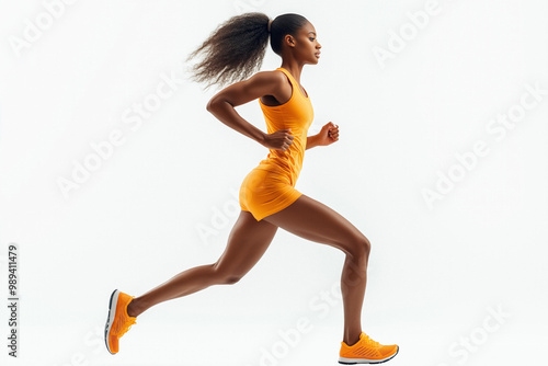 Jogging On A White Background