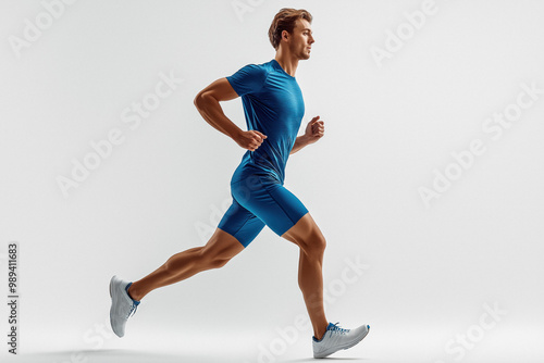 Jogging On A White Background
