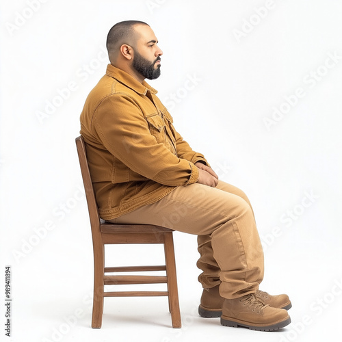 Man Sitting Side Isolated