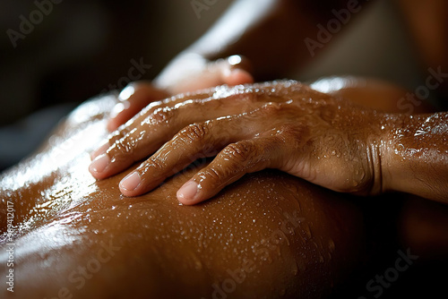Massage On Black Background