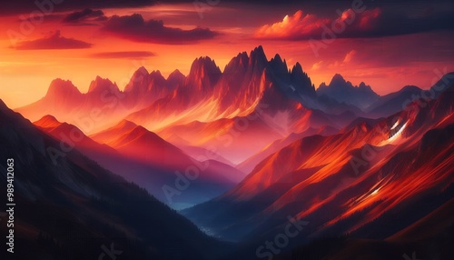 sunrise in the mountains