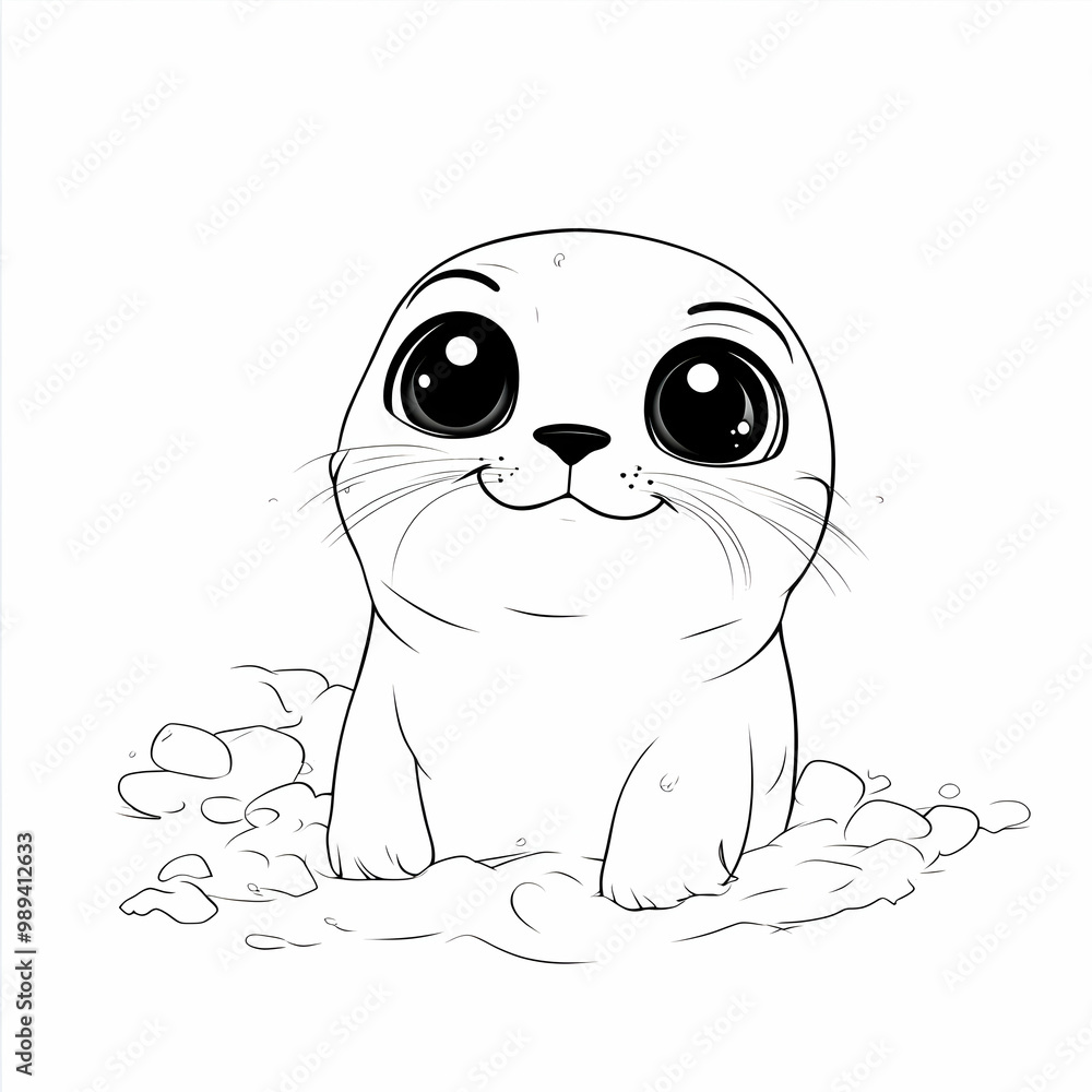 Obraz premium Cute Seal Cartoon Illustration