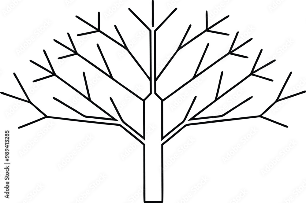 Obraz premium Mesmerizing Fractal Tree Vector Design Showcasing Intricate Branching Patterns