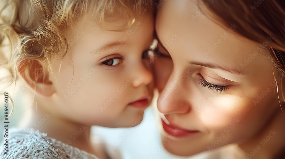 Unconditional Love: Heartwarming Moment of Mother Kissing Child's Forehead Affectionately Unconditional Love: Heartwarming Moment of Mother Kissing Child's Forehead Affectionately