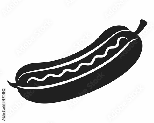 Hot Dog silhouette vector,food clip art vector