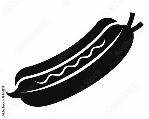 Hot Dog silhouette vector,food clip art vector