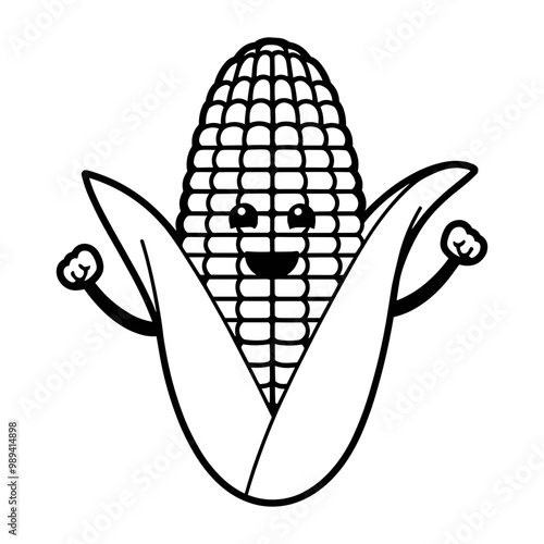 Cartoon Corn on the Cob