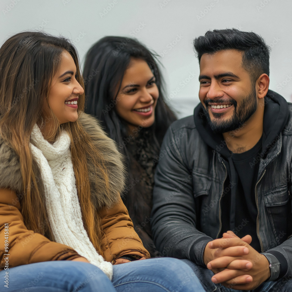 Fototapeta premium Three People Talking Isolated