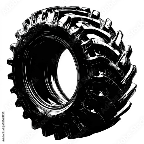 Tractor Tire Silhouette, Il...