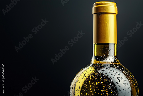 Wine Bottle On Black Backgr...