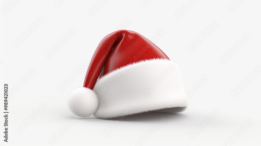 Isolated festive christmas santa hat on a simple background for holiday decoration ideas Isolated festive christmas santa hat on a simple background for holiday decoration ideas