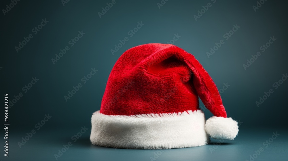 Isolated festive christmas santa hat on a simple background for holiday cheer and decoration