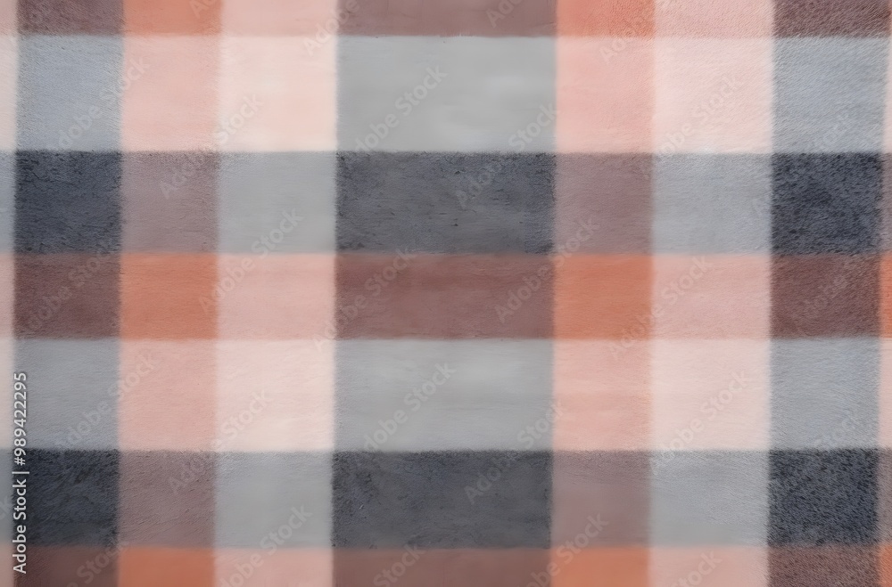 Peach and Grey Plaid Wool Fabric Texture Peach and Grey Plaid Wool Fabric Texture