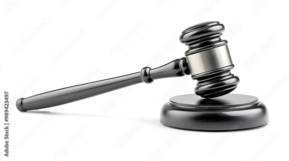 Legal Justice Concept with Black Gavel on White Background Legal Justice Concept with Black Gavel on White Background