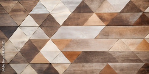 Geometric Wood Texture Pattern with Triangles and Squares