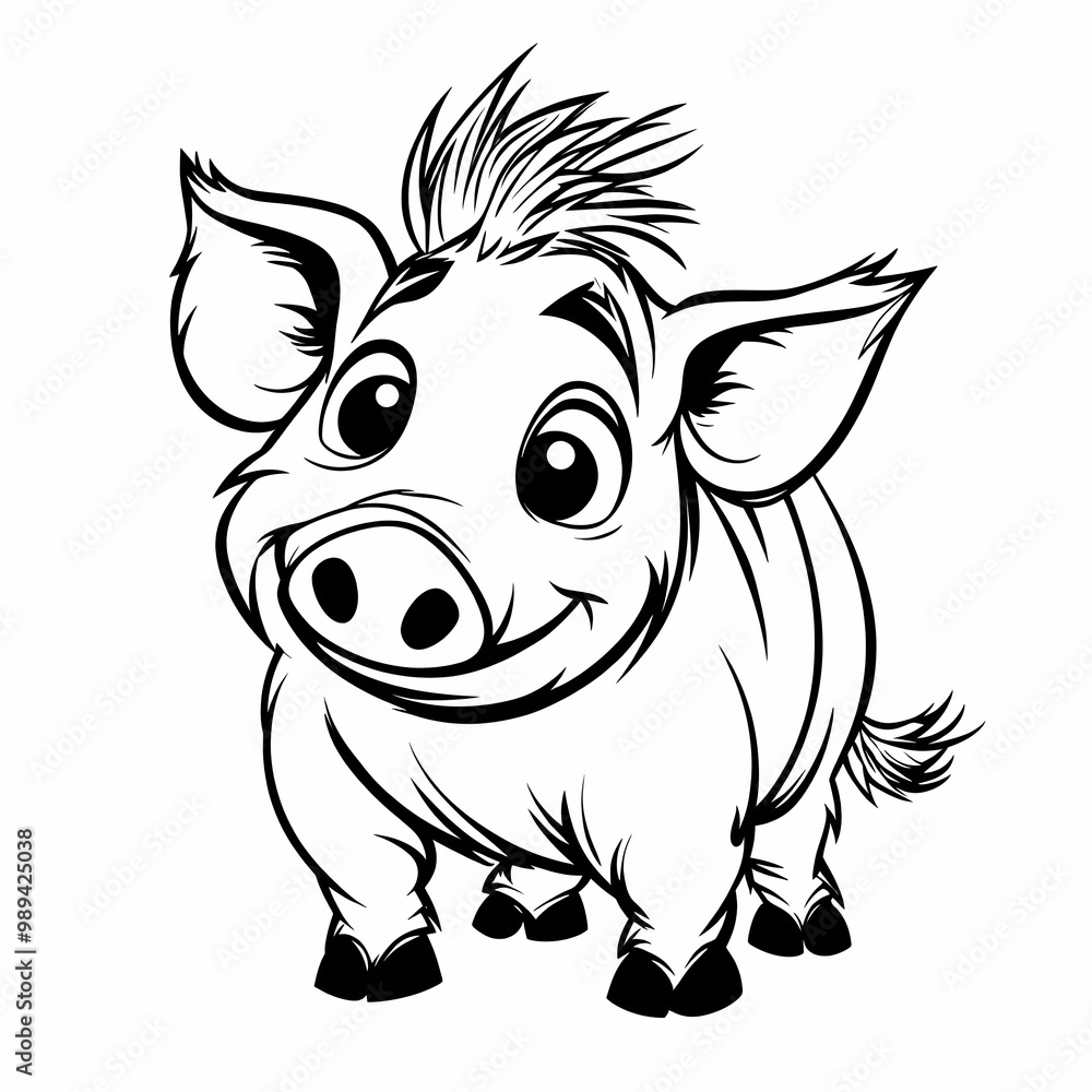 Cute Cartoon Pig Illustration Cute Cartoon Pig Illustration