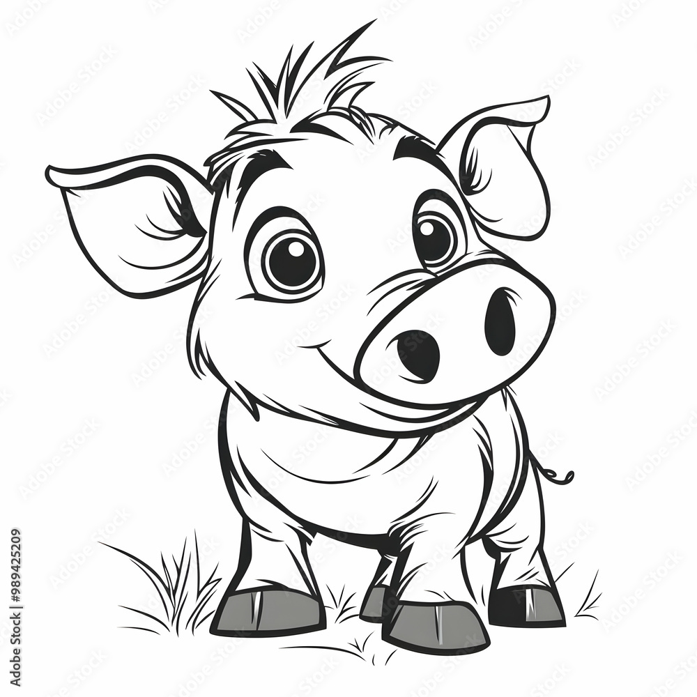 Fototapeta premium Cute Cartoon Pig Illustration