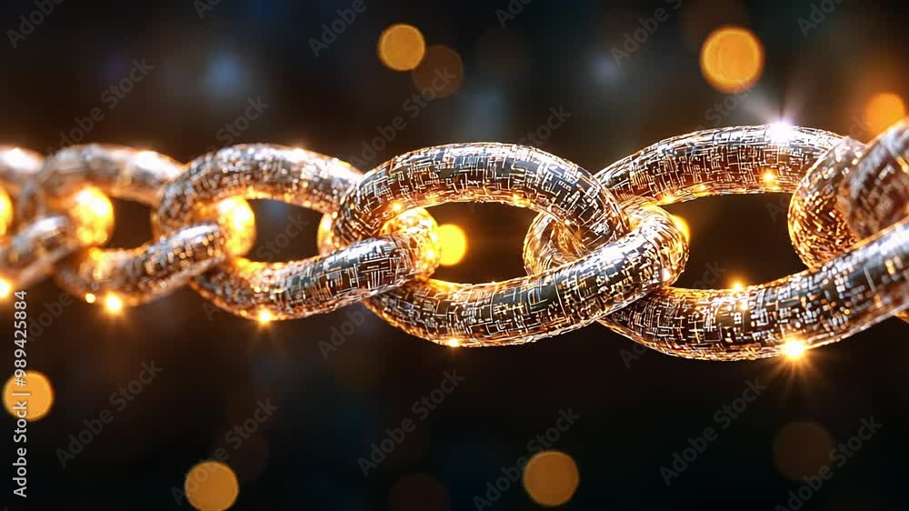 A golden chain glimmers elegantly against a dark, shimmering backdrop, highlighting its intricate links and captivating reflections in the ambient light. A golden chain glimmers elegantly against a dark, shimmering backdrop, highlighting its intricate links and captivating reflections in the ambient light.