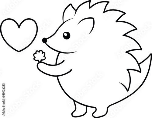 hedgehog with a heart