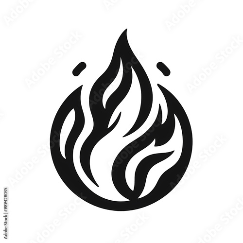 Fire symbol vector with transparent background