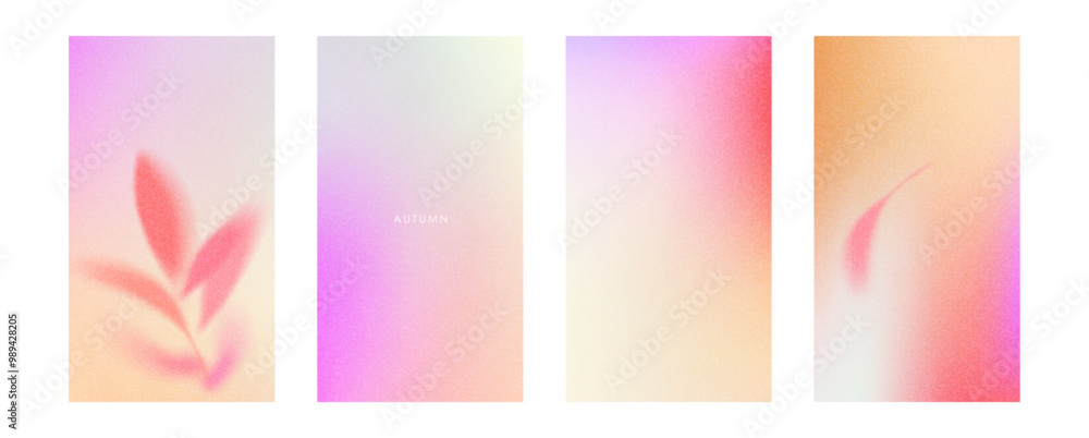 Autumn fall gradient background. Season stories set. Vertical orange purple template. Vector autumn illustration with shadow fall leaves. Set post banner for social media , sale, promotion Autumn fall gradient background. Season stories set. Vertical orange purple template. Vector autumn illustration with shadow fall leaves. Set post banner for social media , sale, promotion