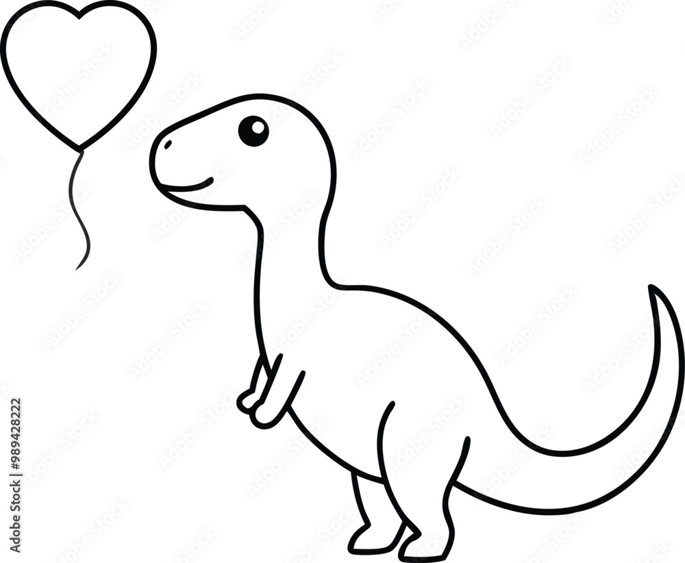Adorable Dino Embracing Heart Balloon Vector Design
Adorable Dino Embracing Heart Balloon Vector Design