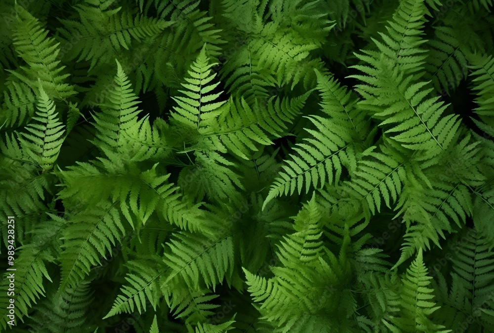 Green Fern Leaves Background Top View Photorealistic Green Fern Leaves Background Top View Photorealistic