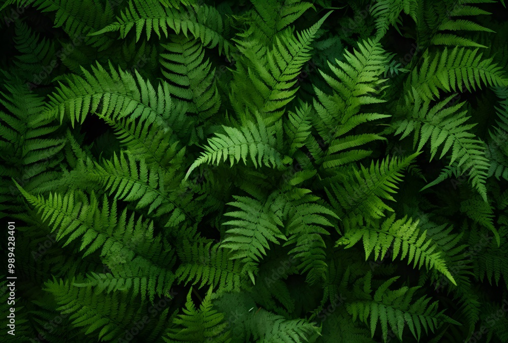 Lush Green Fern Texture - Top View Photography Lush Green Fern Texture - Top View Photography