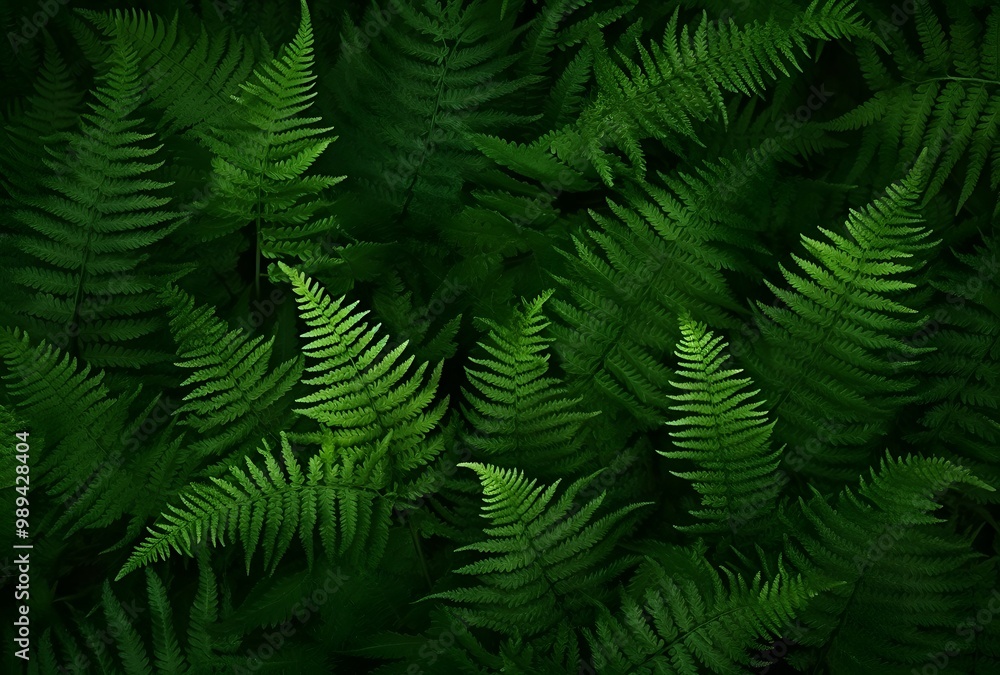 Lush Green Fern Texture - Top View Photography Lush Green Fern Texture - Top View Photography