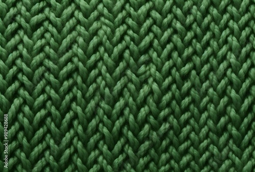 Green Knitted Fabric Texture Background